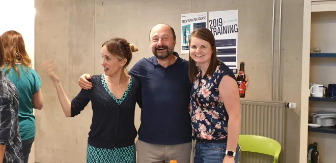 With Amaia Arranz and Heather Rice at their goodbye drinks